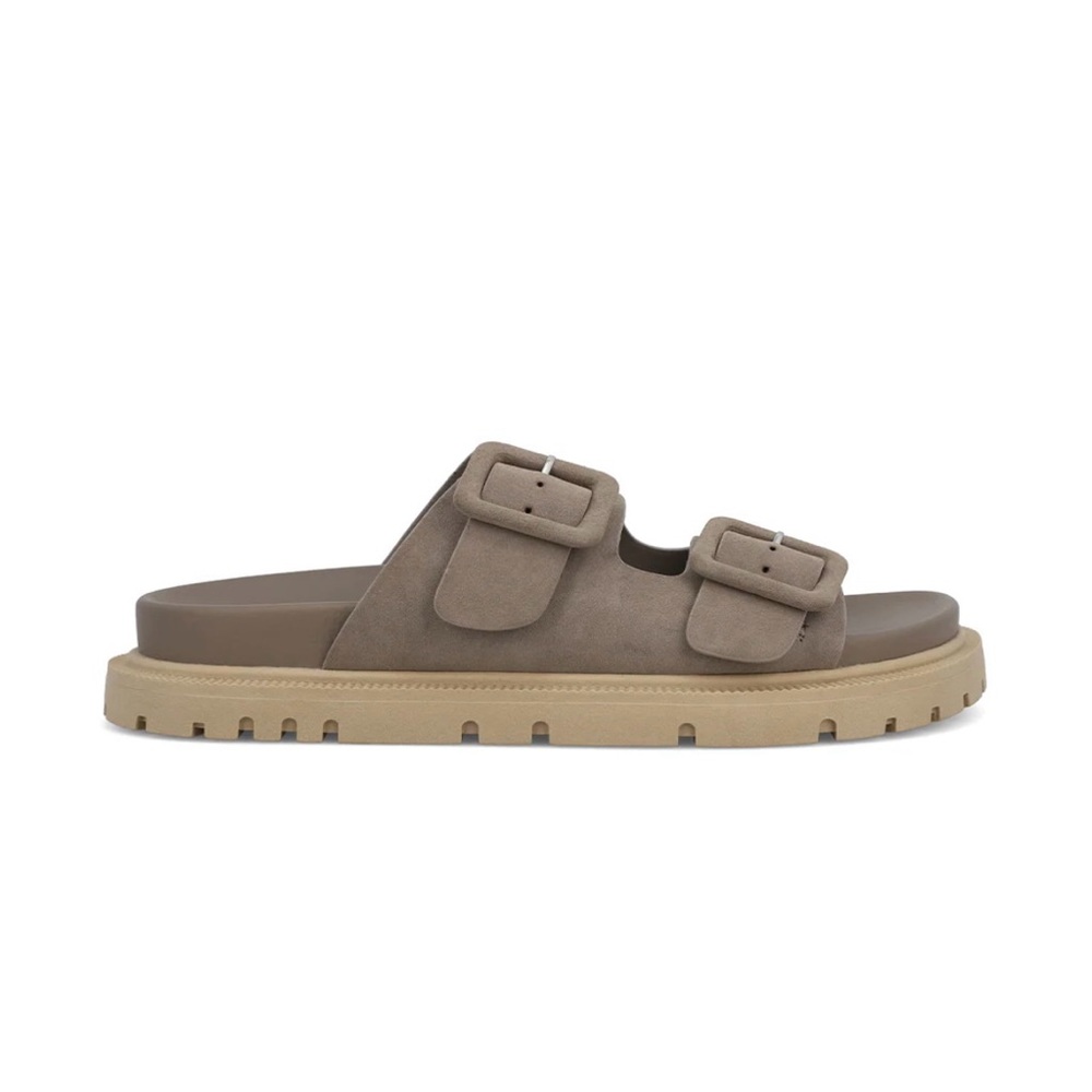 MIA, New in box , suede dual buckle sandals, taupe, size 8 - Picture 7 of 9